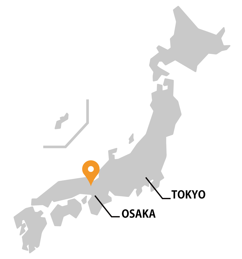 Map of Japan highlighting Kyoto's location relative to Tokyo and Osaka