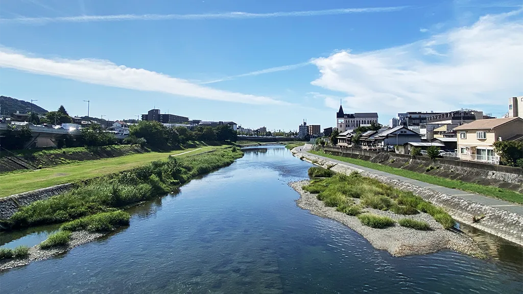 Cycling along the Kamo River